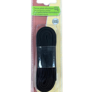  Platte elastiek 14mm zwart