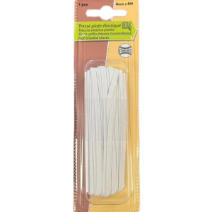  Platte elastiek 4mm wit