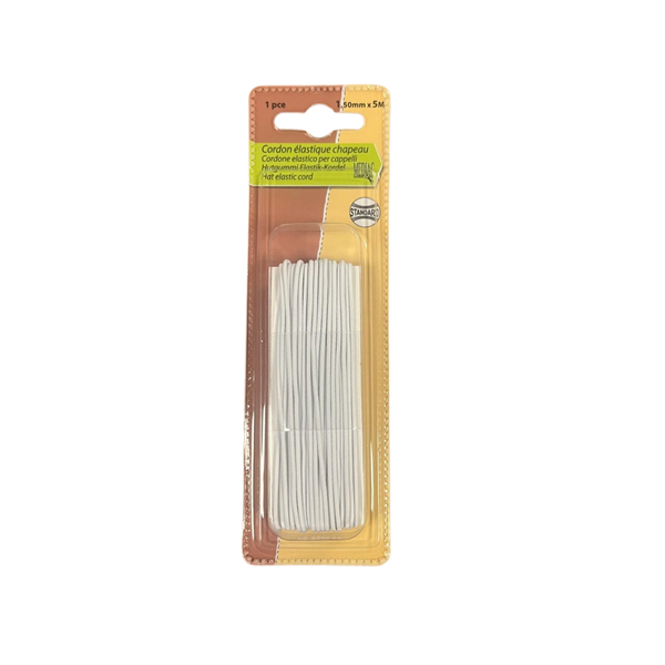 Ronde elastiek 1,5mm dikte wit