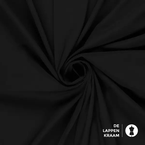 Coupon 350 Travelstof uni zwart 180 x 150 cm