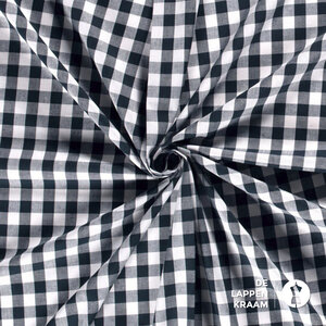 Geruit katoen donkerblauw-wit