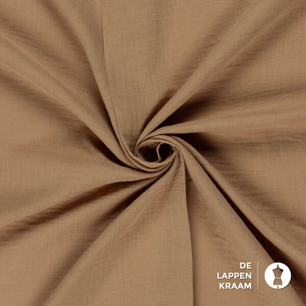 Mousseline stof camel