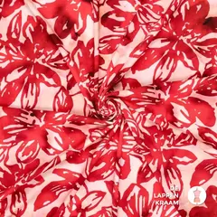 Marlie's Choice Viscose popeline met rode bloemenprint
