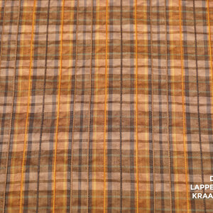 Seersucker ruitje oranje bruine ruit