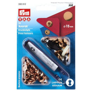 Prym Drukknoop 15mm rosegoud pak van 10 stuks