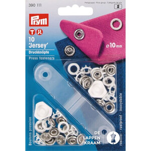 Prym Open drukknoop voor jersey wit 10mm doosje 10st