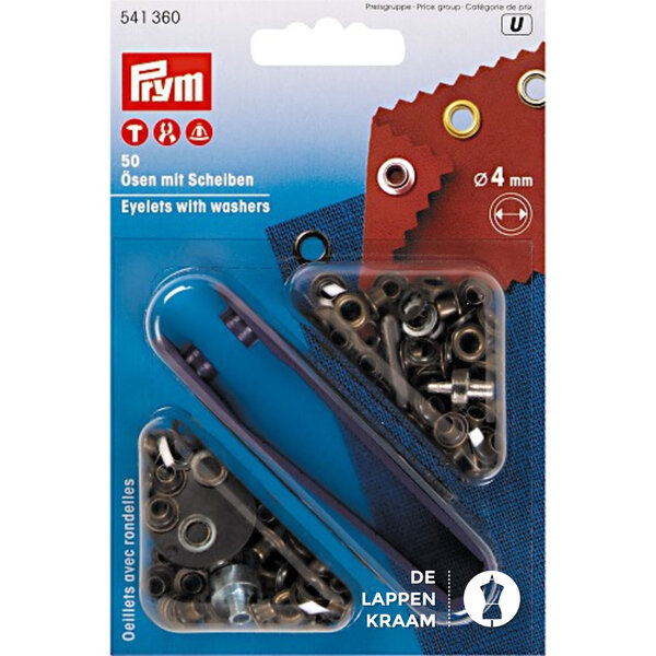 Prym Nestels oud brons 4mm pak 50st