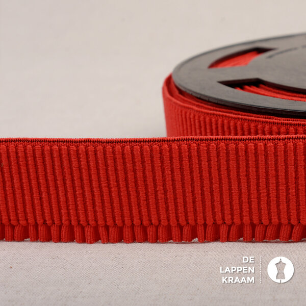 Ruche elastiek 60mm rood per decimeter