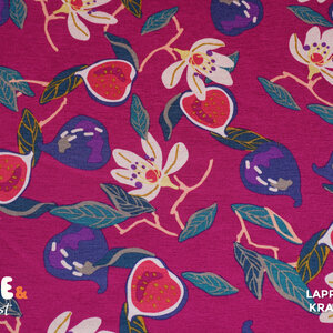 Qjutie & the Qjutest Fleece jogging fuchsia met bloemenprint