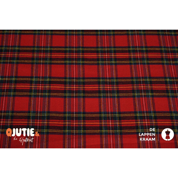 Qjutie & the Qjutest Flanel stof met een klassieke rode schotse ruit