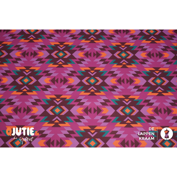 Qjutie & the Qjutest Regenjasstof met roze incaprint