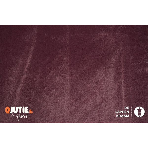 Qjutie & the Qjutest Langharig bont stof bordeaux