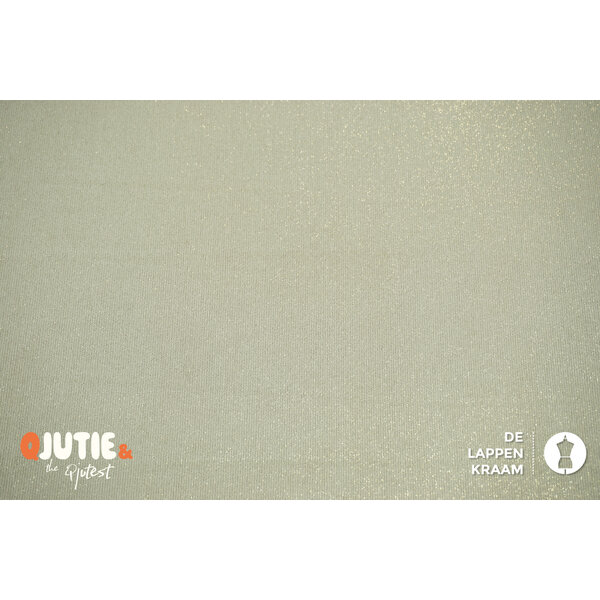 Qjutie & the Qjutest Babyrib stof beige met gouden lurex