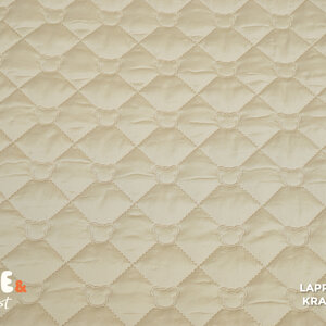 Qjutie & the Qjutest Gewatteerde stof in gebroken wit met berenkopjes