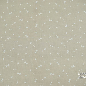 Popeline beige met witte strikjes