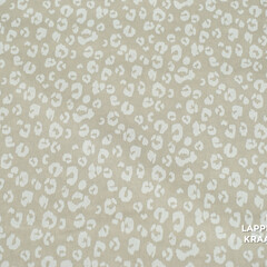  Popeline beige met witte panterprint