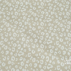 Popeline beige met witte panterprint