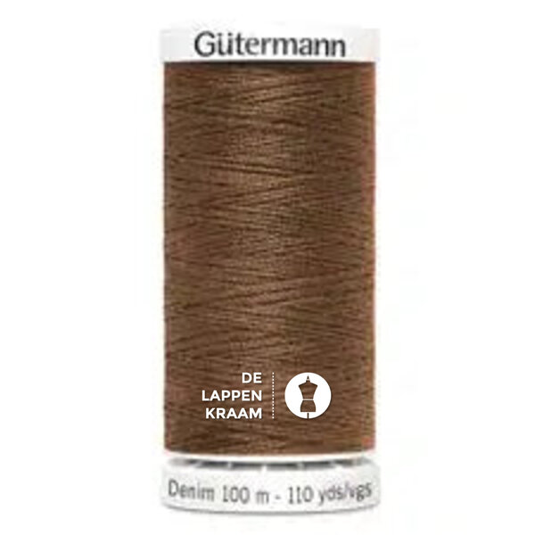 Gutermann doorstikgaren jeans bruin 100mtr