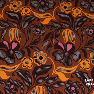 A la Ville Satijnstof gebloemd in bruintinten