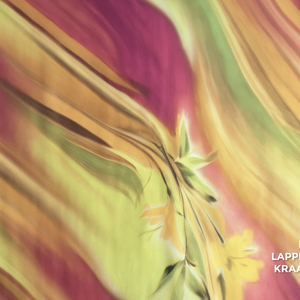  Satijn met aquarel print met grote bloem