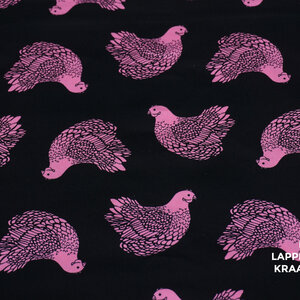  Japans quiltkatoen zwart met roze kippen