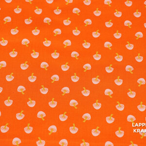  Japans quiltkatoen oranje met paddenstoeltjes