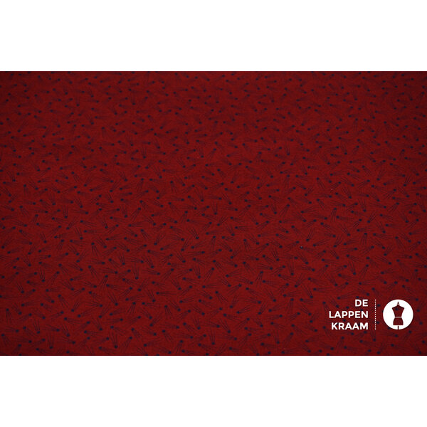 Japans quiltkatoen donkerrood met vallende sterren