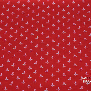 Japans quiltkatoen rood met roze roosjes