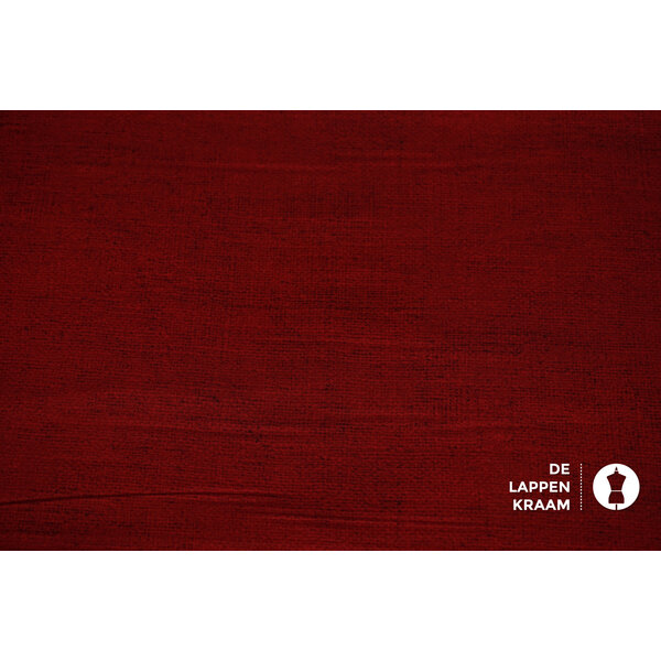 Japans quiltkatoen rood met linnenstructuur