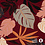 Viscose crepe stof met groot bloem en bladpatroon bordeaux