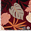 Viscose crepe stof met groot bloem en bladpatroon bordeaux