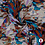 Viscose stof met gestyleerde bloemenprint in lila en bruintinten