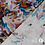 Viscose stof met gestyleerde bloemenprint in lila en bruintinten