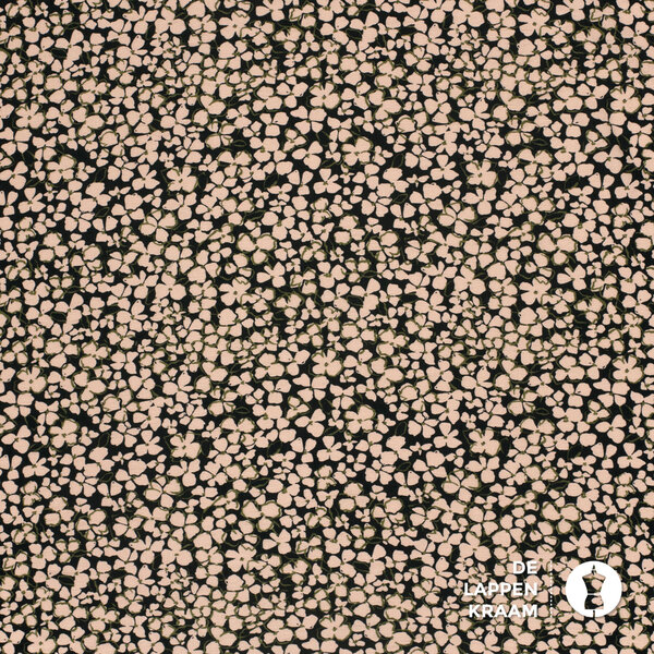 Viscose crepe stof met klein bloempatroon in beige