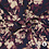 Satijn stof met matglans in blurred flowers in donkerblauw