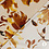 Satijn stof met matglans in groot bloempatroon beige