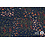 Veiling 2 september Coupon 62 Viscose donkerblauw met groene en oranje bloemetjes 170 x 140 cm