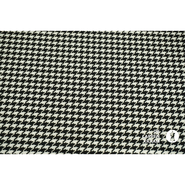 Coupon 183 Punta zwart witte Pied de Poule 180 x 160 cm
