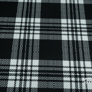  Coupon 255 Scuba zwart met witte ruit 180 x 160 cm