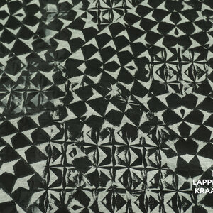  Coupon 346 French terry met abstract ruitjespatroon in grijs 180 x 150 cm