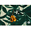 Coupon 30 Viscose roomwit met groene bladeren 170 x 140 cm