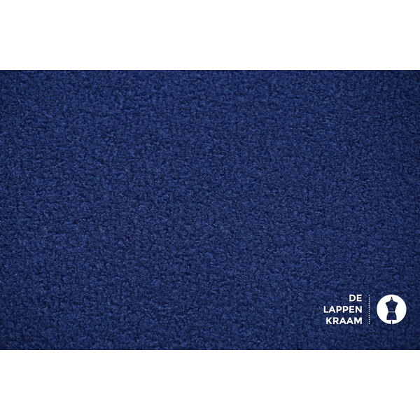 Boucle stof kobaltblauw