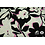 Dikke satijn abstracte zwart witte bloemenprint met roze details