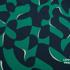  Viscose groen blauwe abstracte print
