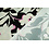 Dikke satijn abstracte zwart witte bloemenprint met roze details