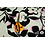 Dikke satijn abstracte zwart witte bloemenprint met roze details
