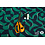 Viscose stof groen blauwe abstracte print