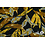 Veiling 2 september Coupon 583 Punta zwart met bladeren in geel met grijs 170 x 150 cm