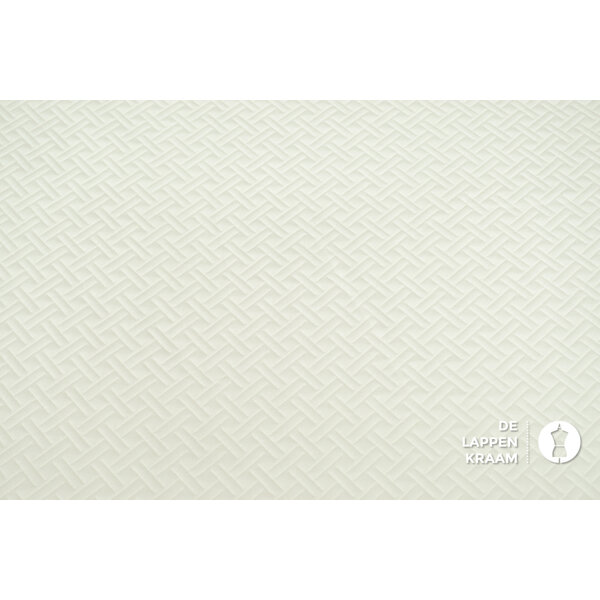 Coupon 66 Punta roomwit gestikt in strepenpatroon 170 x 150 cm