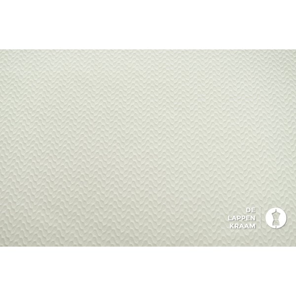 Coupon 65 Punta roomwit gestikt in golfjespatroon 170 x 150 cm